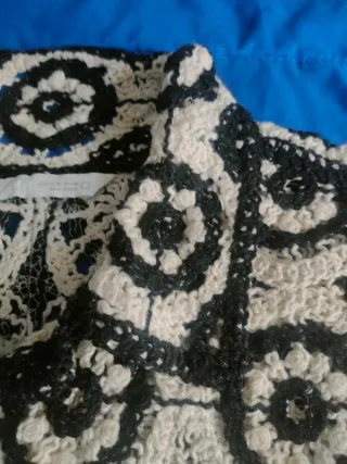 Camisa Crochet Hombre XXL Beige/Negro