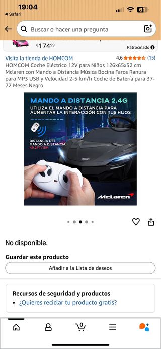 Coche eléctrico infantil McLaren