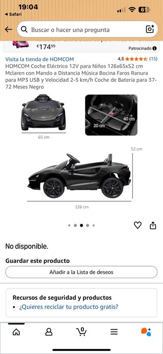 Coche eléctrico infantil McLaren