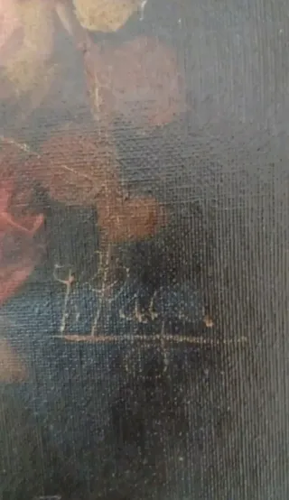 Quadri a olio floreali ovali dorati