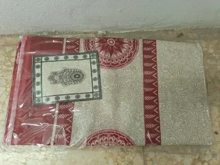 Tapiz Mandala Tela Azul y Rojo