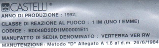 Sedia Vertebra Castelli con ribaltina