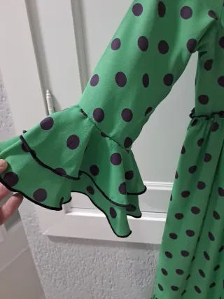 Traje Flamenca Niña Polka Verde