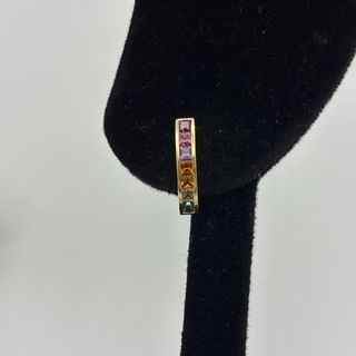 Pendientes Oro 18kt con gemas de colores