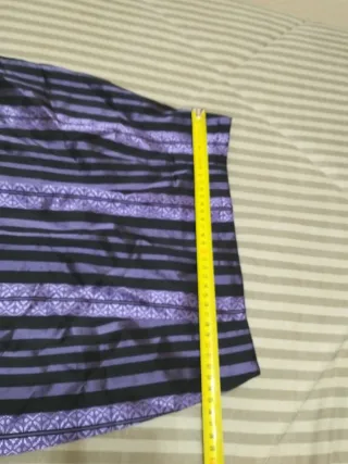 Conjunto falda y top rayas morado, talla S