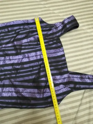 Conjunto falda y top rayas morado, talla S