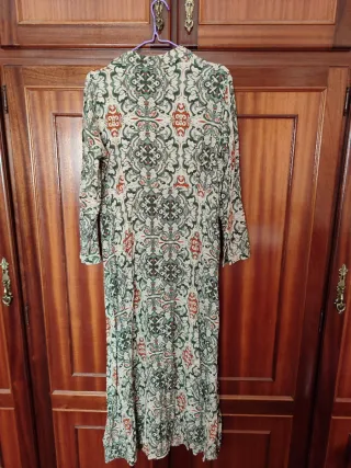Vestido camisero estampado tonos tierra