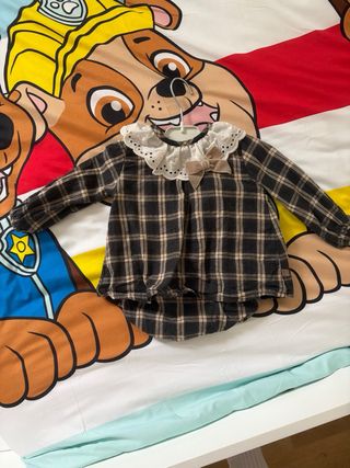 Conjunto bebé niña vestido y braguita