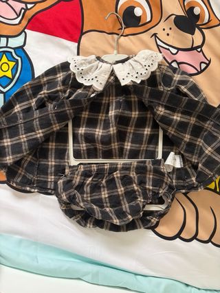 Conjunto bebé niña vestido y braguita