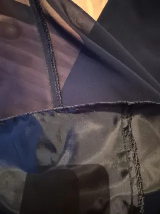 Vestido fiesta lentejuelas azul y dorado