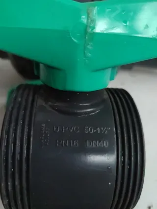 Válvula de bola PVC con maneta, 20€ cada unidad