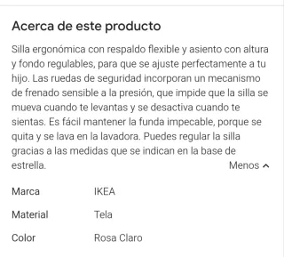 Silla Escritorio Infantil Ikea Rosa