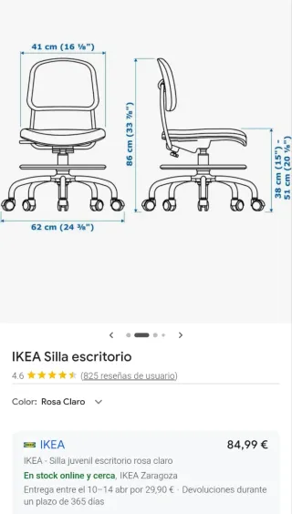 Silla Escritorio Infantil Ikea Rosa