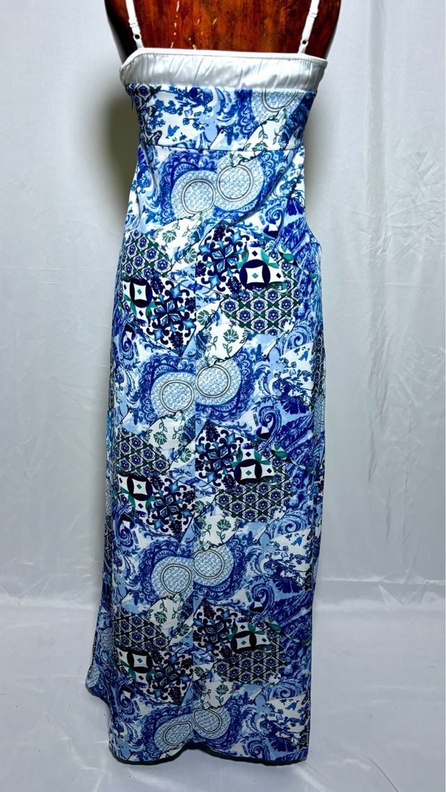 Vestido Fracomina Largo Estampado Azulejos Talla M