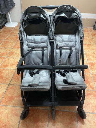 Carro gemelar Inglesina gris