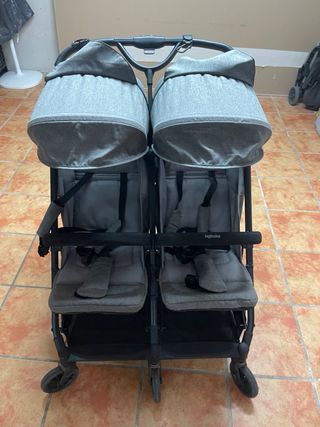 Carro gemelar Inglesina gris