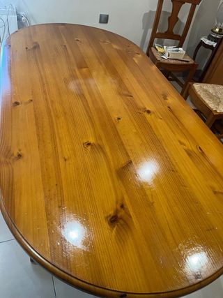 Mesa comedor pino ovalada