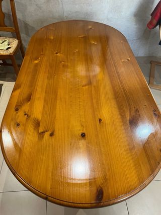 Mesa comedor pino ovalada
