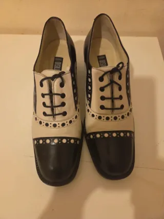 Zapatos de cordones bicolor mujer