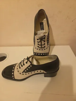 Zapatos de cordones bicolor mujer