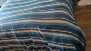 Colcha azul y blanca 236x223 cm