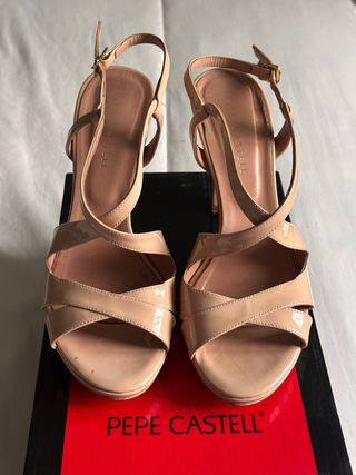 Sandalias Pepe Castell Nude Tacon