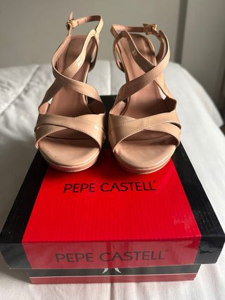 Sandalias Pepe Castell Nude Tacon