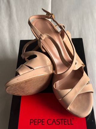 Sandalias Pepe Castell Nude Tacon