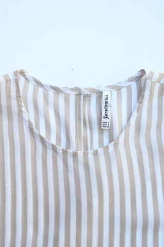 Blusa Stradivarius Talla S Rayas Beige/Blanco
