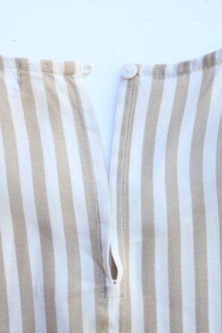 Blusa Stradivarius Talla S Rayas Beige/Blanco