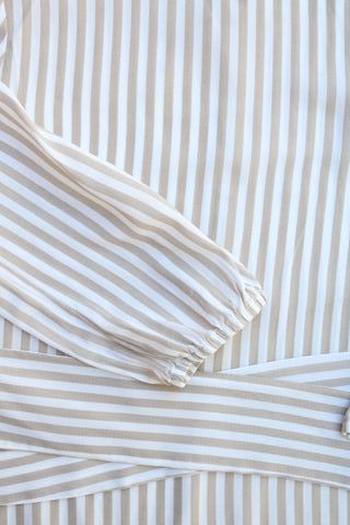 Blusa Stradivarius Talla S Rayas Beige/Blanco