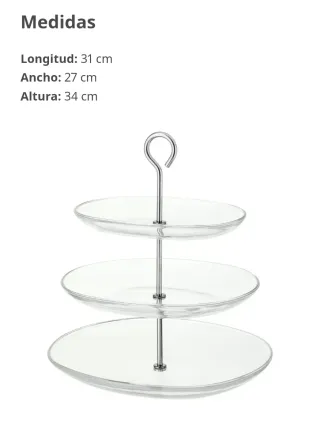 Frutero de cristal de 3 pisos