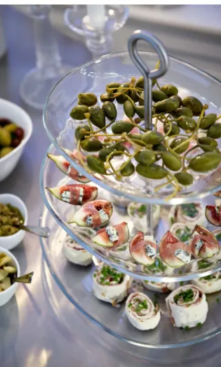 Frutero de cristal de 3 pisos