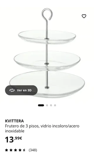 Frutero de cristal de 3 pisos