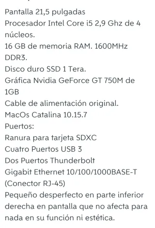 iMac 21.5 Apple Gris/Plata