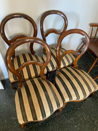 Pack 4 Sillas Madera Tapizadas