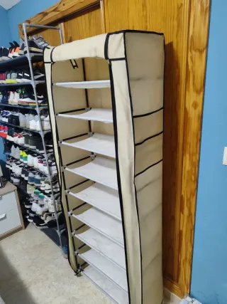 Zapatero 27 pares beige y negro