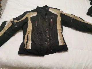 Chaqueta Cordura Moto Negra y Beige