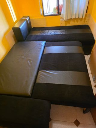 Sofá Cama Chaise Longue Negro