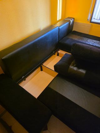 Sofá Cama Chaise Longue Negro