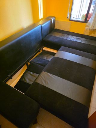 Sofá Cama Chaise Longue Negro