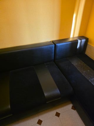 Sofá Cama Chaise Longue Negro