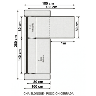 Sofá Cama Chaise Longue Negro
