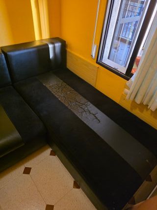 Sofá Cama Chaise Longue Negro