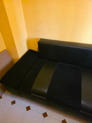 Sofá Cama Chaise Longue Negro