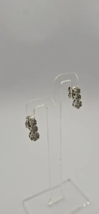 Pendientes de Oro Blanco 18K con Diamantes