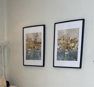 2 Quadri Astratti Beige e Blu