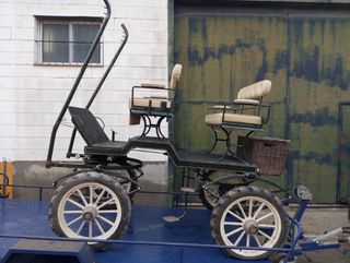 Carro coche de caballos de doma 6 plazas con lanza