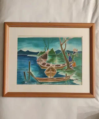 Quadro batik tessuto