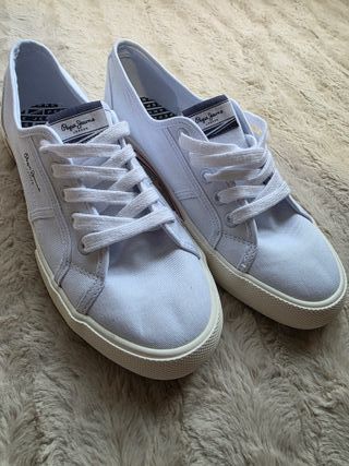 Zapatillas Pepe Jeans Brady Basic Blancas Talla 41